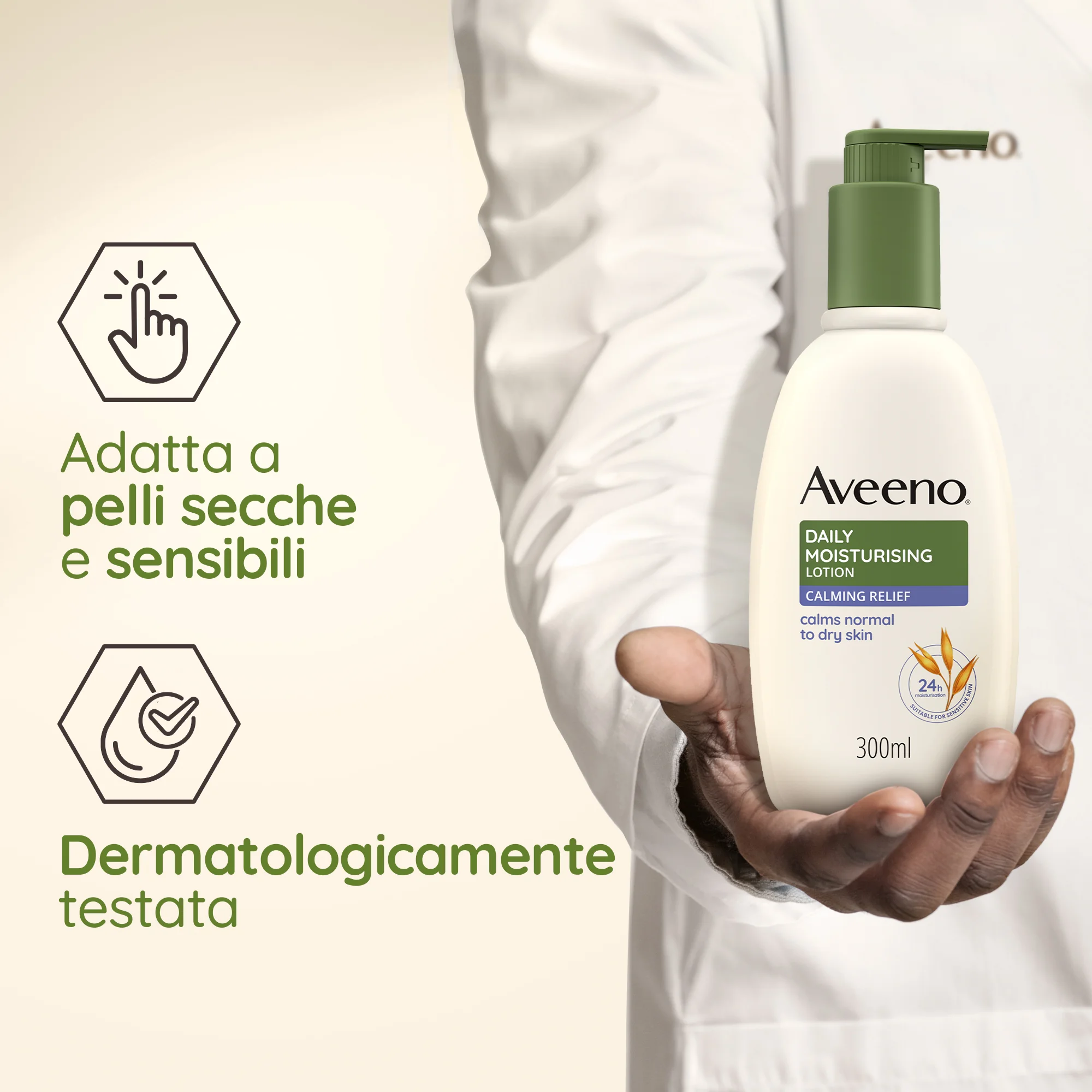 Aveeno Daily Mosturising Crema Idratante Corpo Lavanda 300 ml Crema Profumata all'aroma di Lavanda