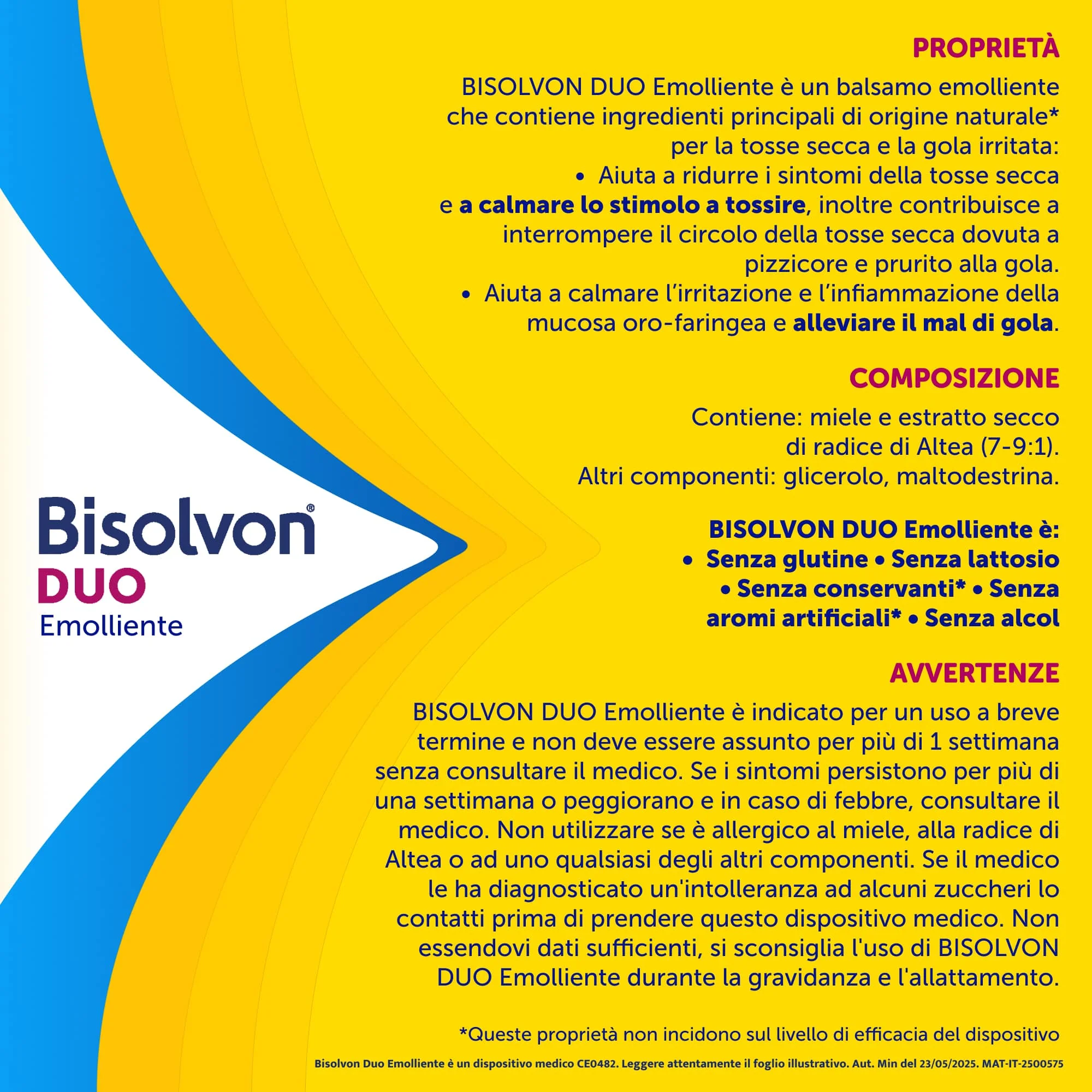 Bisolvon Duo Emolliente Sciroppo 100 ml Contro Tosse e Gola Irritata