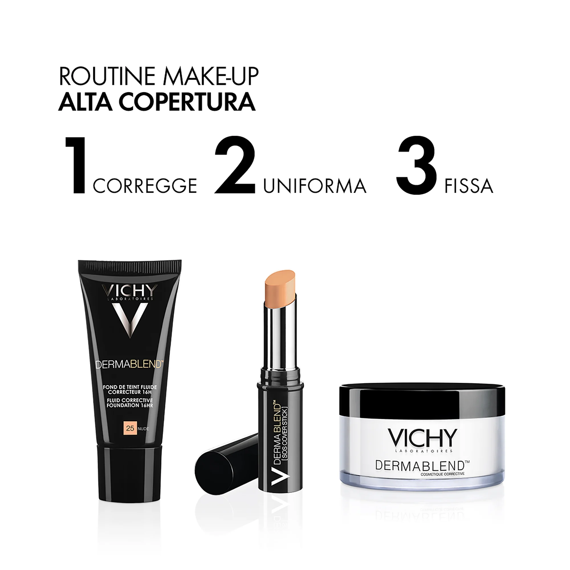 Vichy Dermablend Fluido 25, 30 Ml Fondotinta correttore 16h