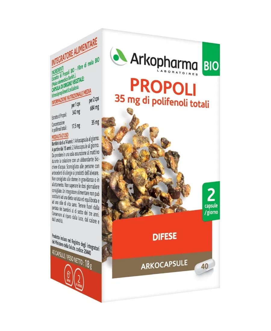 Arkopharma Propoli Bio 40 Capsule Integratore Difese Immunitarie