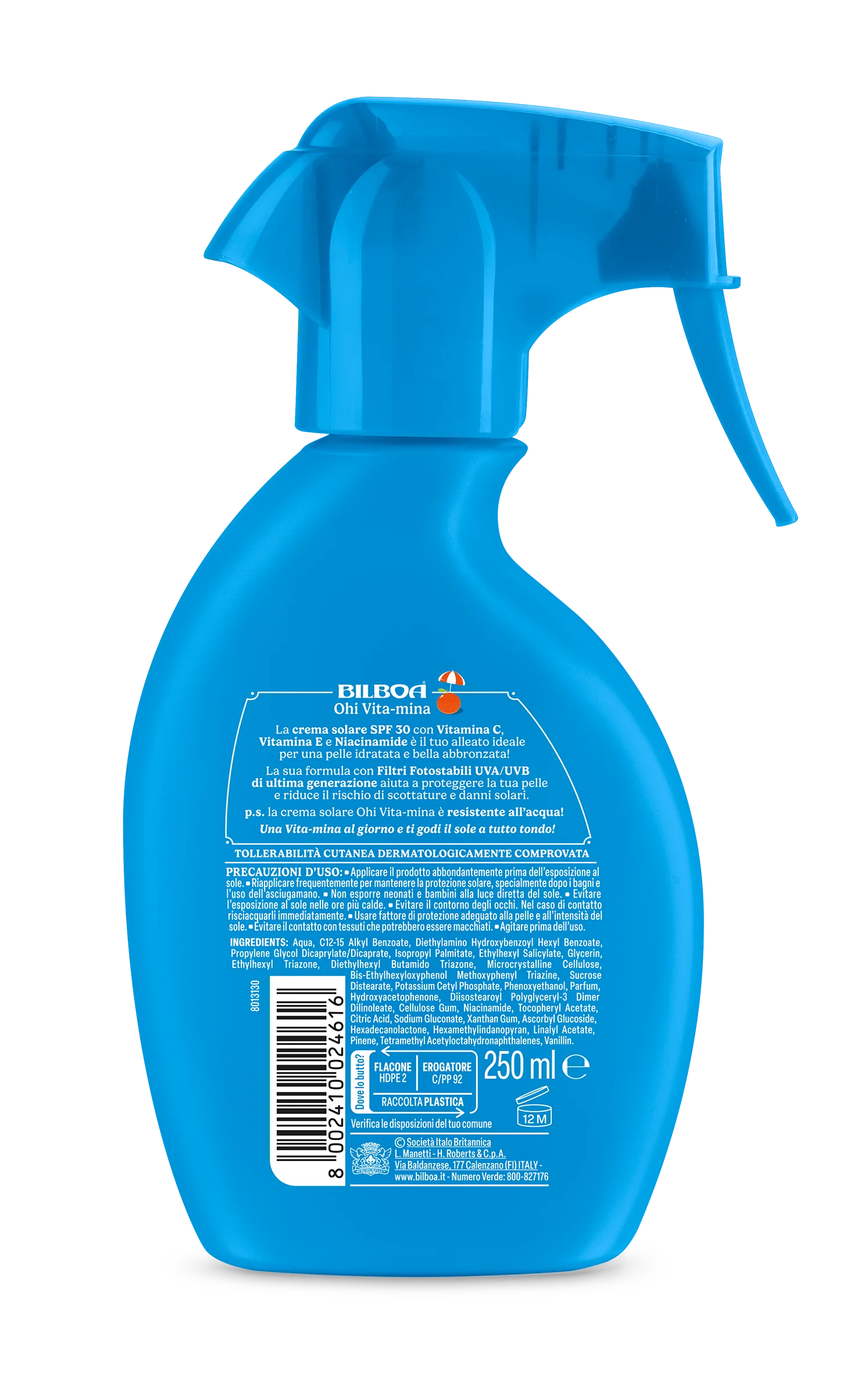 Bilboa Burrocacao Trigger Spf30 250 Ml