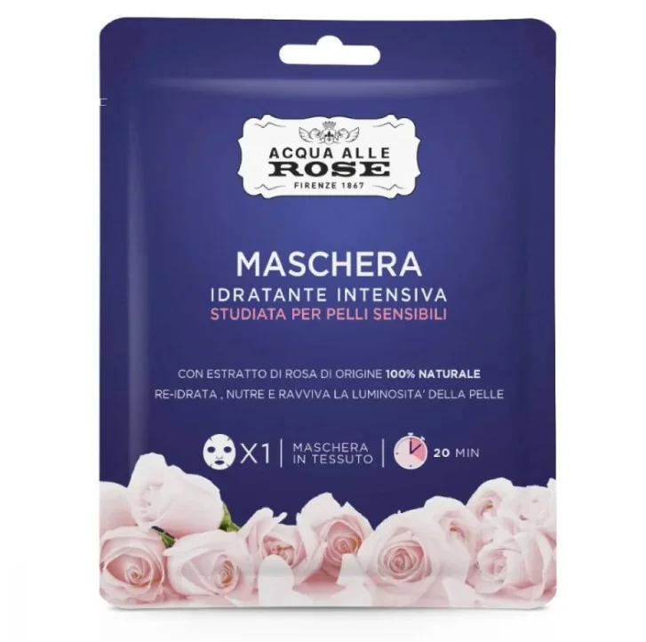 Acqua Alle Rose Maschera in Tessuto Idratante Intensiva Per Pelli Sensibili 1 Pezzo