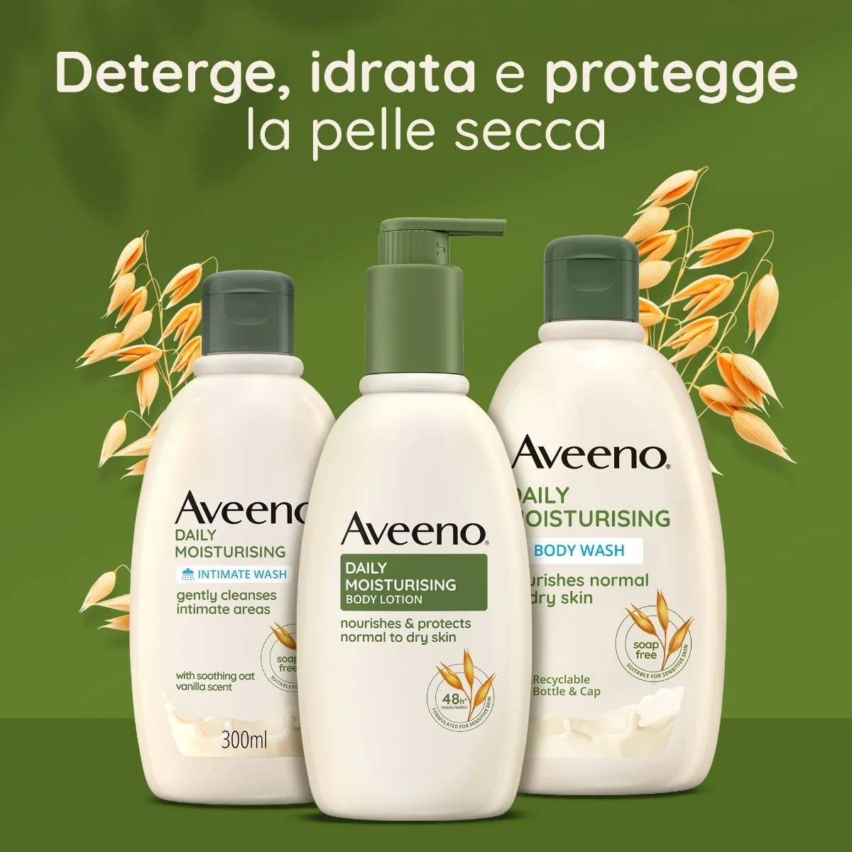 Aveeno Daily Moisturising Crema Idratante Corpo 300 ml Pelle Secca