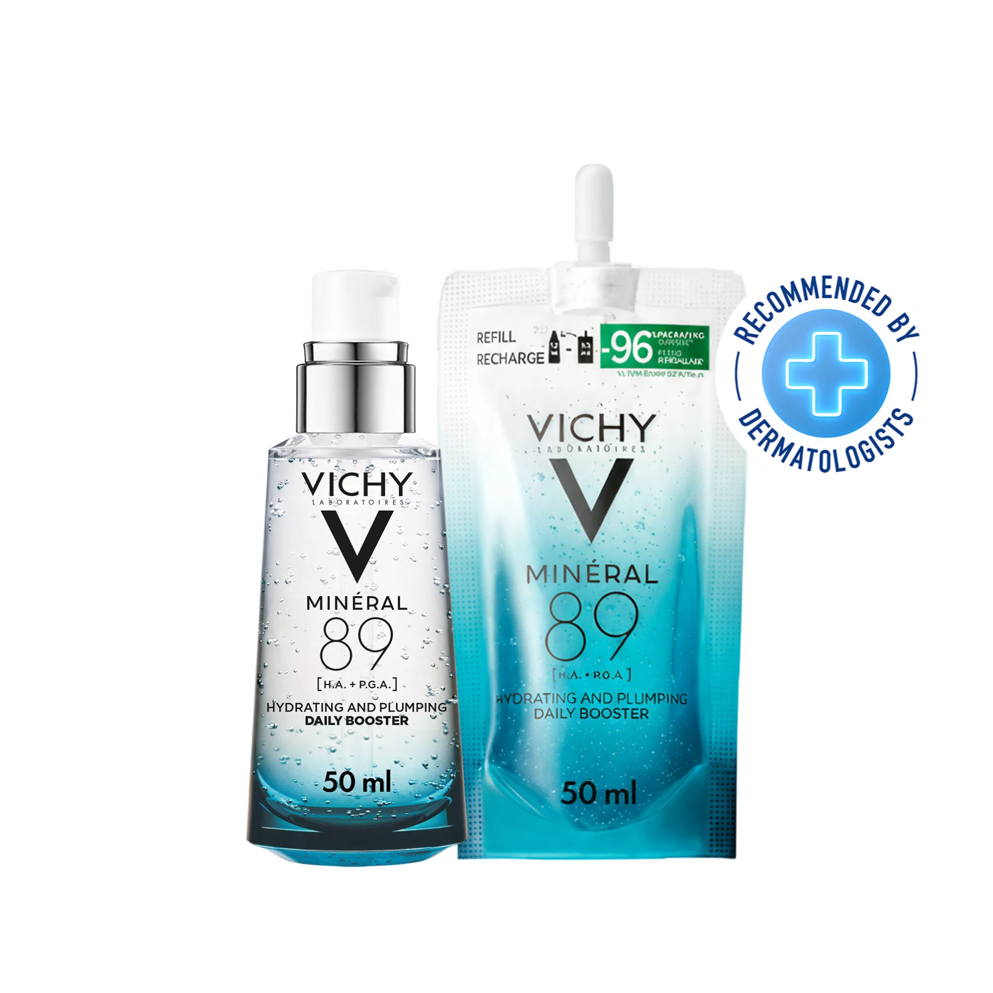 Vichy Minéral 89, 50 Ml Booster quotidiano fortificante e rimpolpante con acido ialuronico