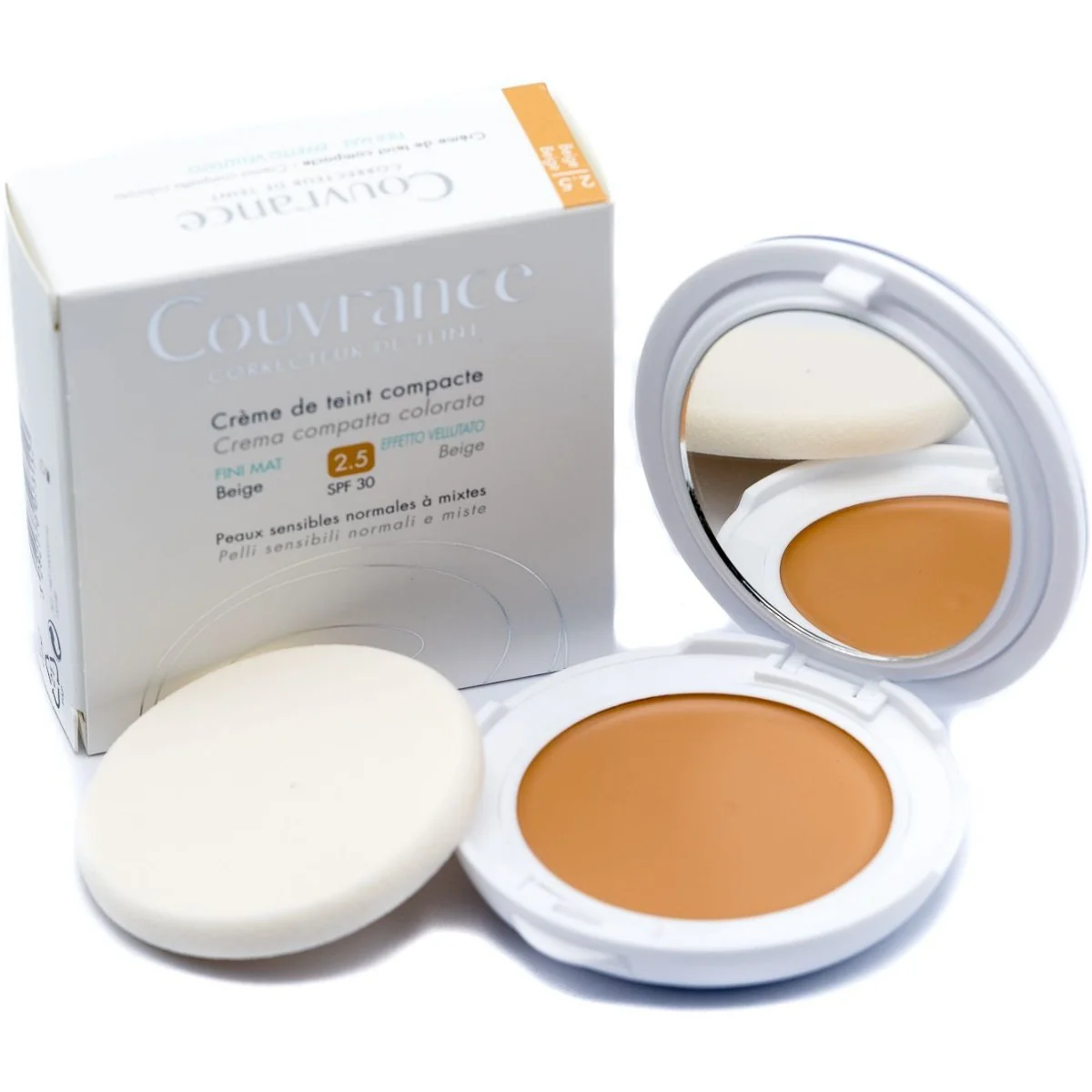 Avene Couvrance Crema Compatta Colorata Oil Free 2.5 Beige SPF 30 10 g Effetto Vellutato