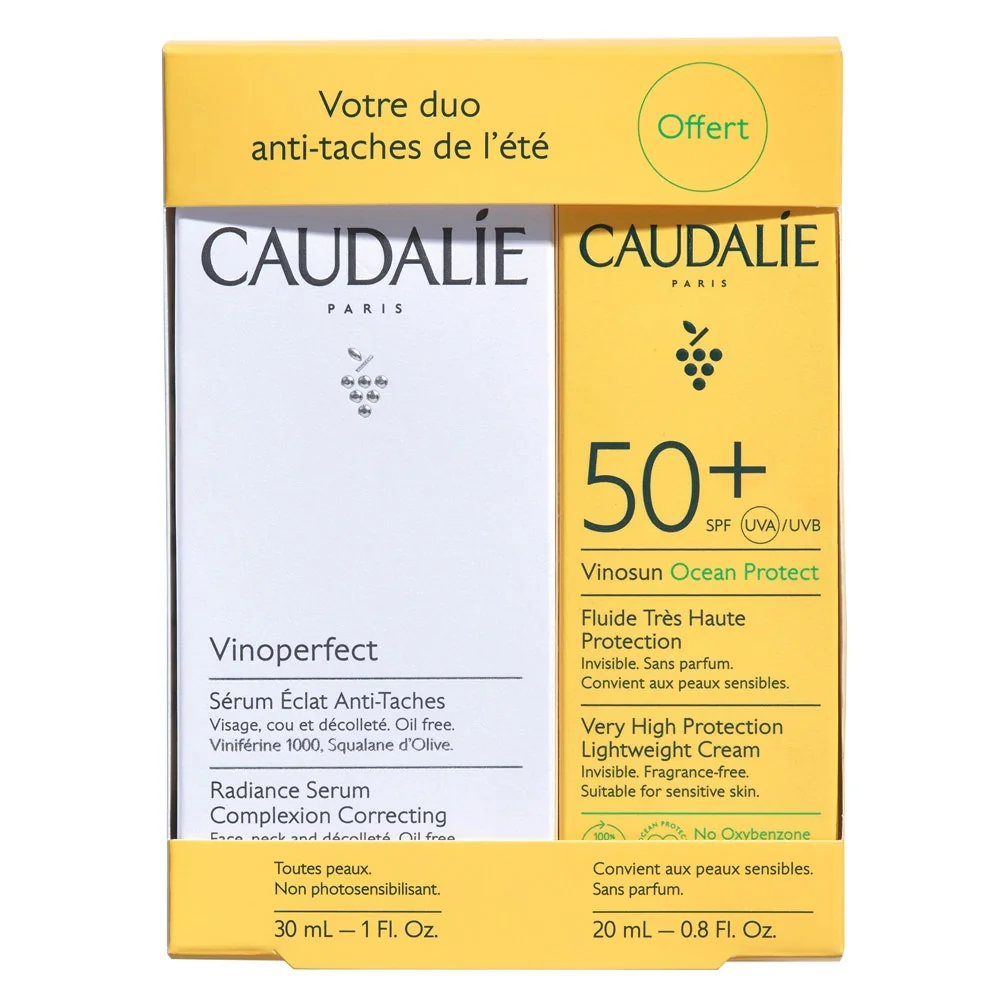 Caudalie Cofanetto Vinoperfect 30 ml + Solare Illuminante, antimacchie, solare viso