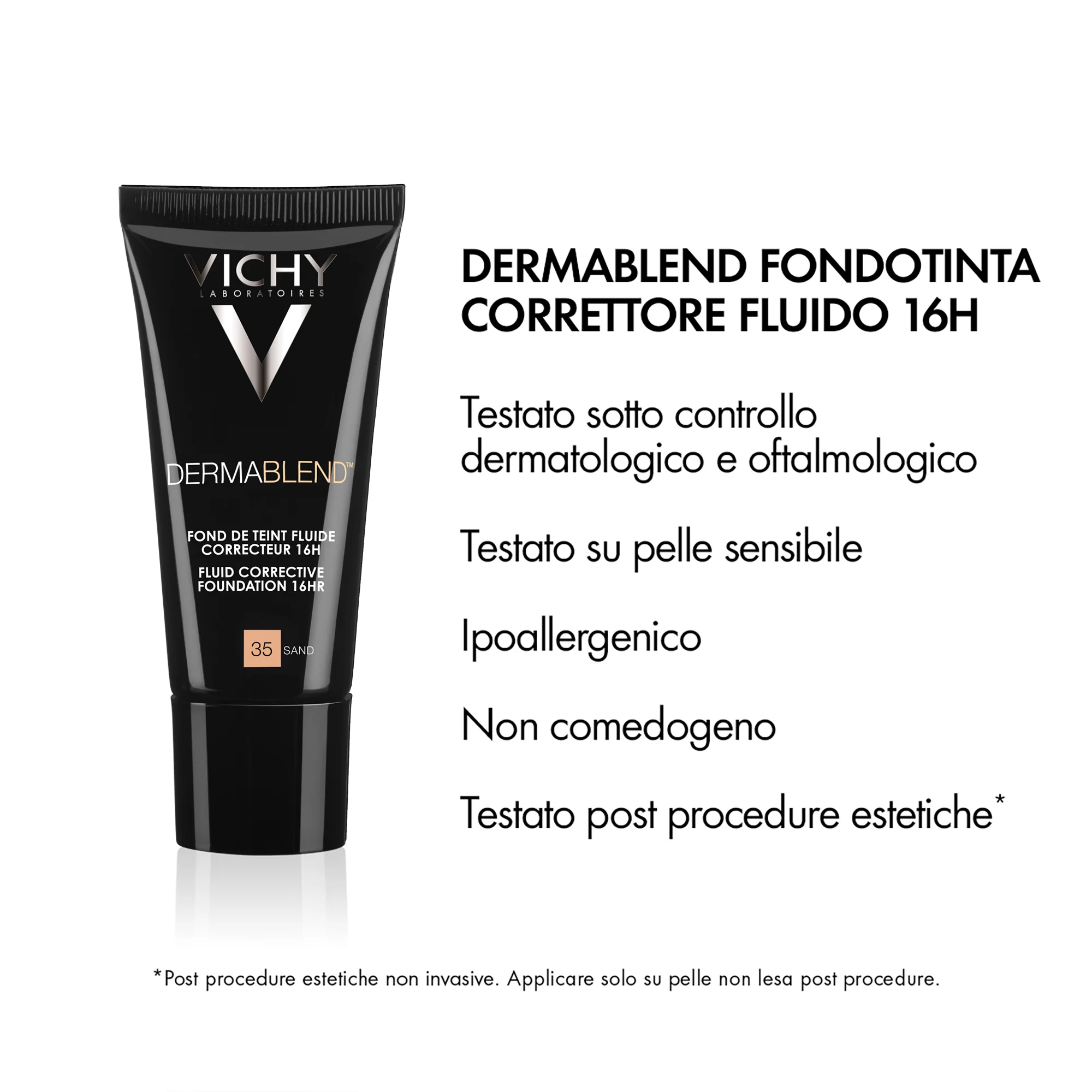 Vichy Dermablend Fluido 35, 30 Ml Fondotinta correttore 16h