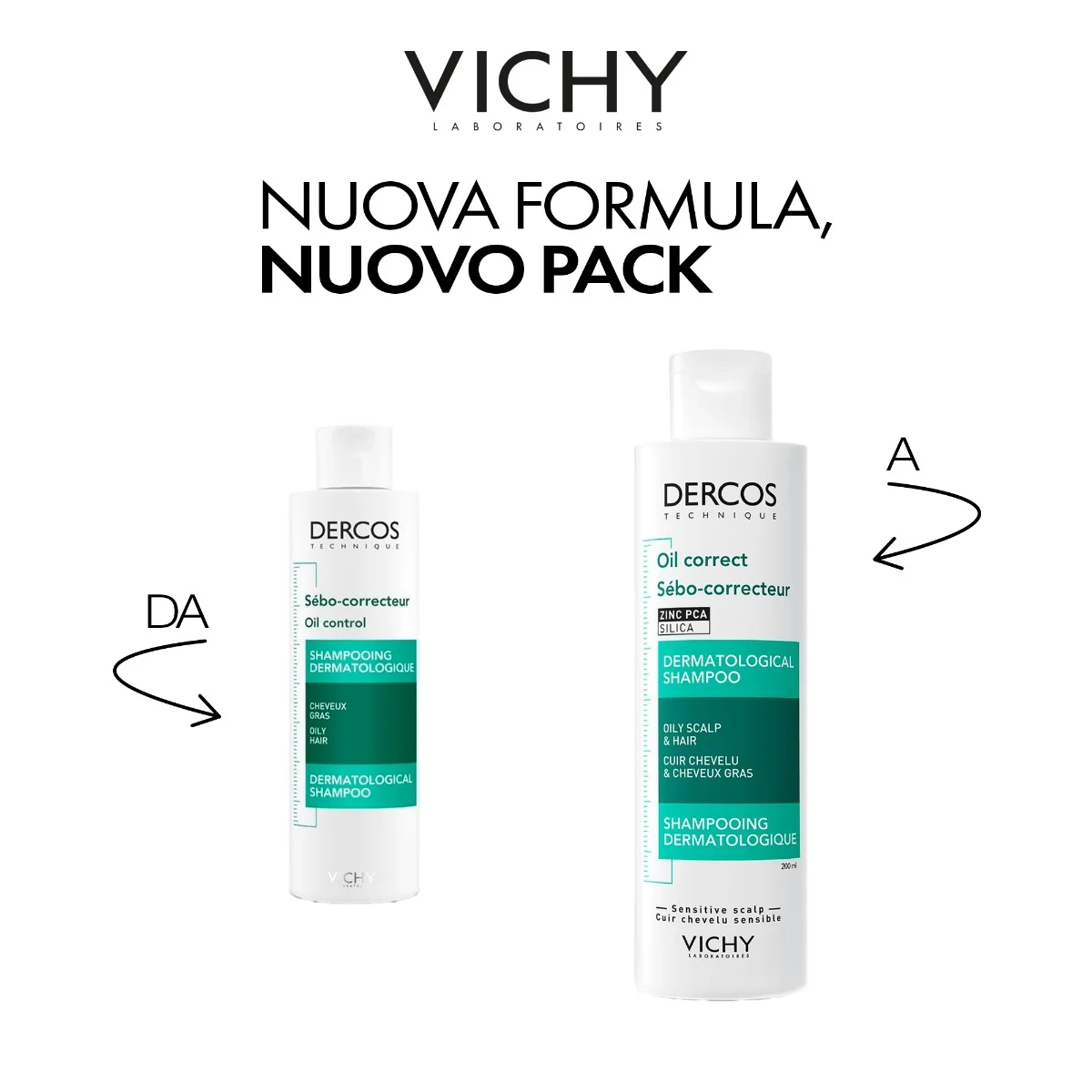 Vichy Dercos Shampoo Sebo Regolatore 200 Ml Capelli Grassi