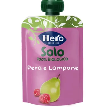 Hero Solo Frutta Frullata Pera E Lampone 100 g 100% Bio