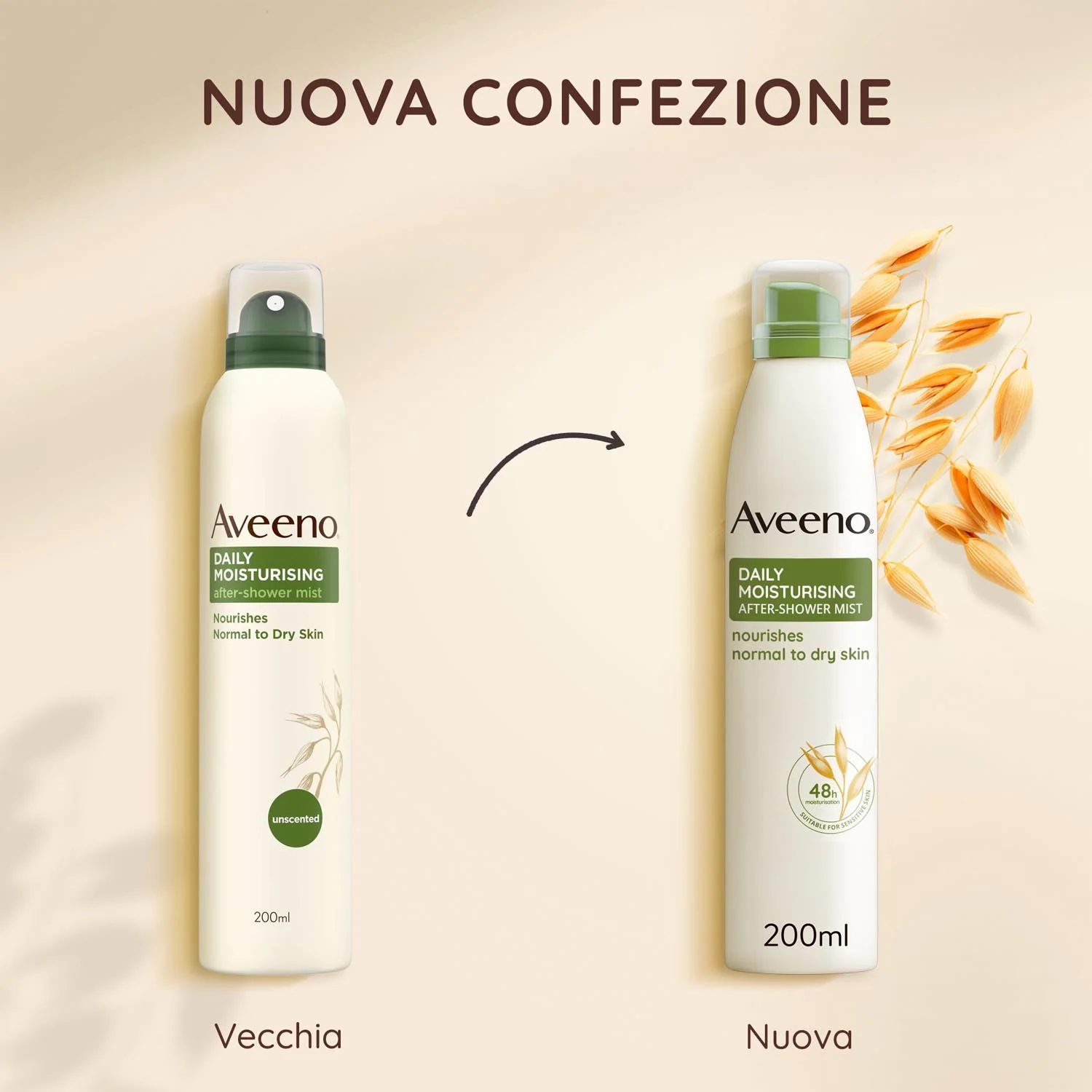 Aveeno Spray Dopo Doccia 200 Ml Pelle Secca e Sensibile