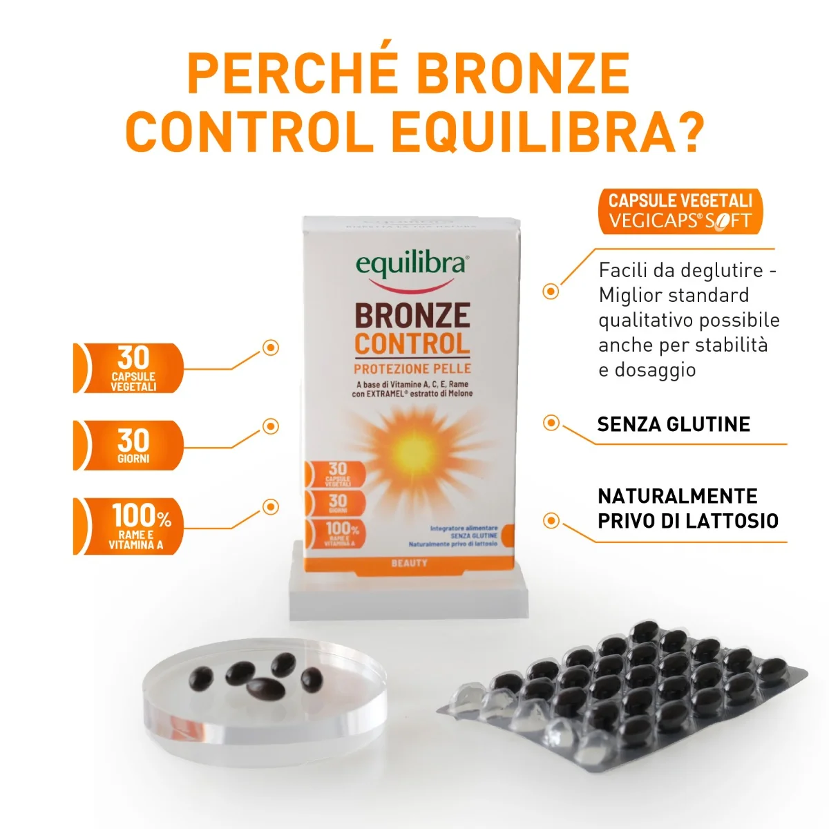Equilibra Bronze Control 30 Compresse Per una pelle protetta