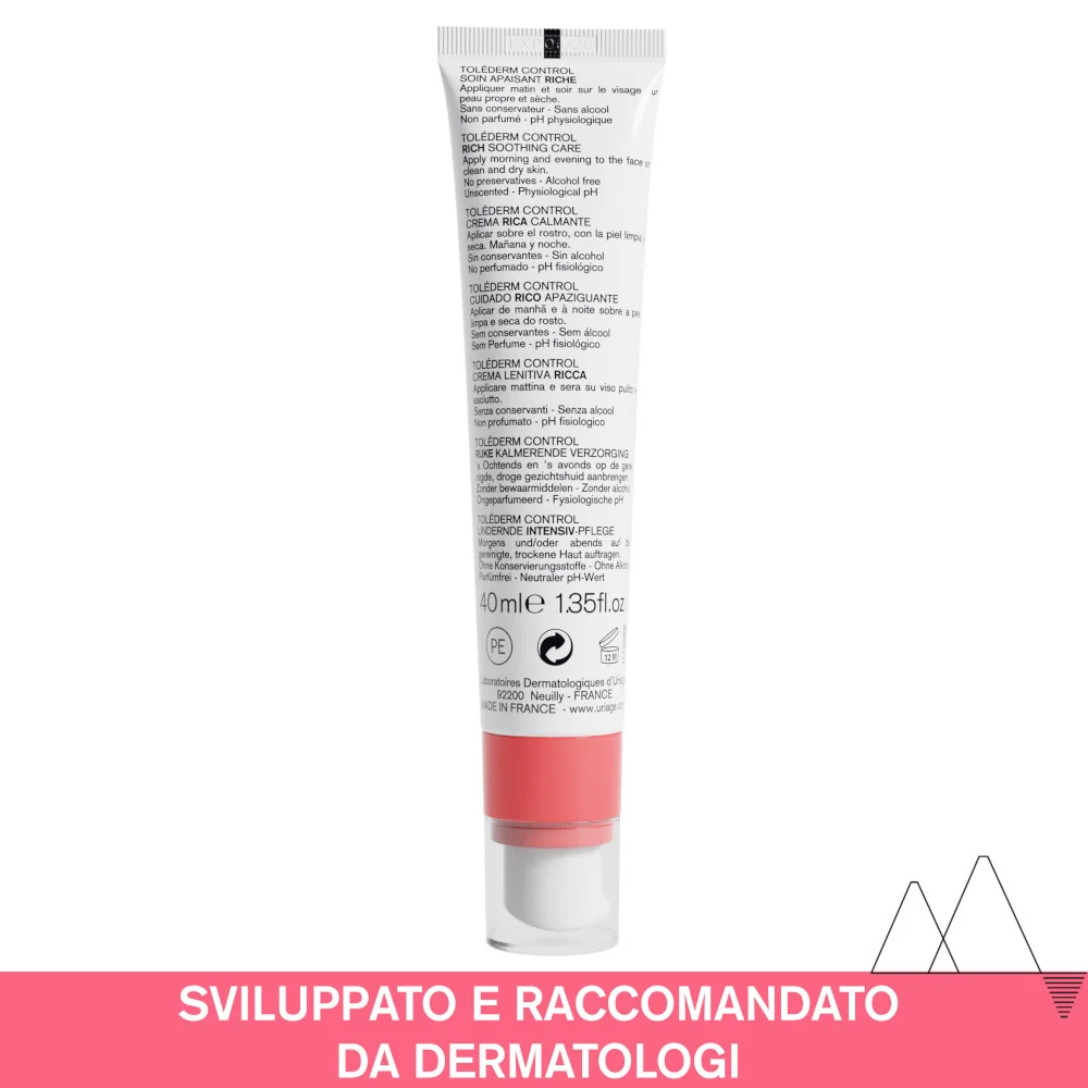 Uriage Tolederm Control Crema Ricca Lenitiva 50 ml Pelle Sensibile