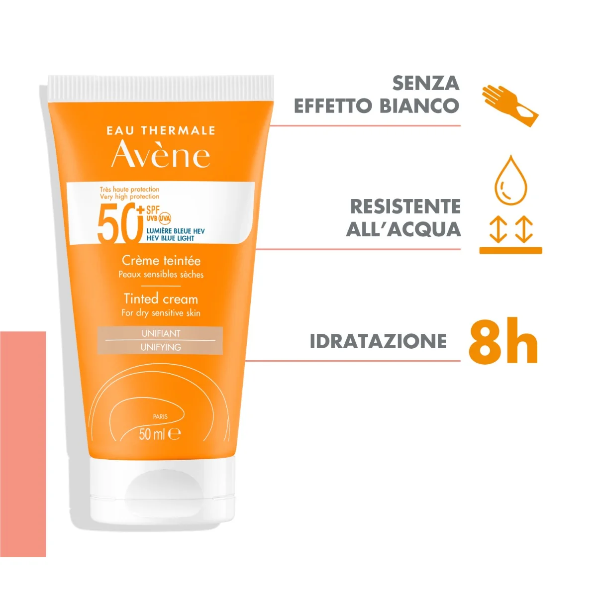 Avène Solaire Crema Colorata SPF 50+ 50 ml Crema Solare