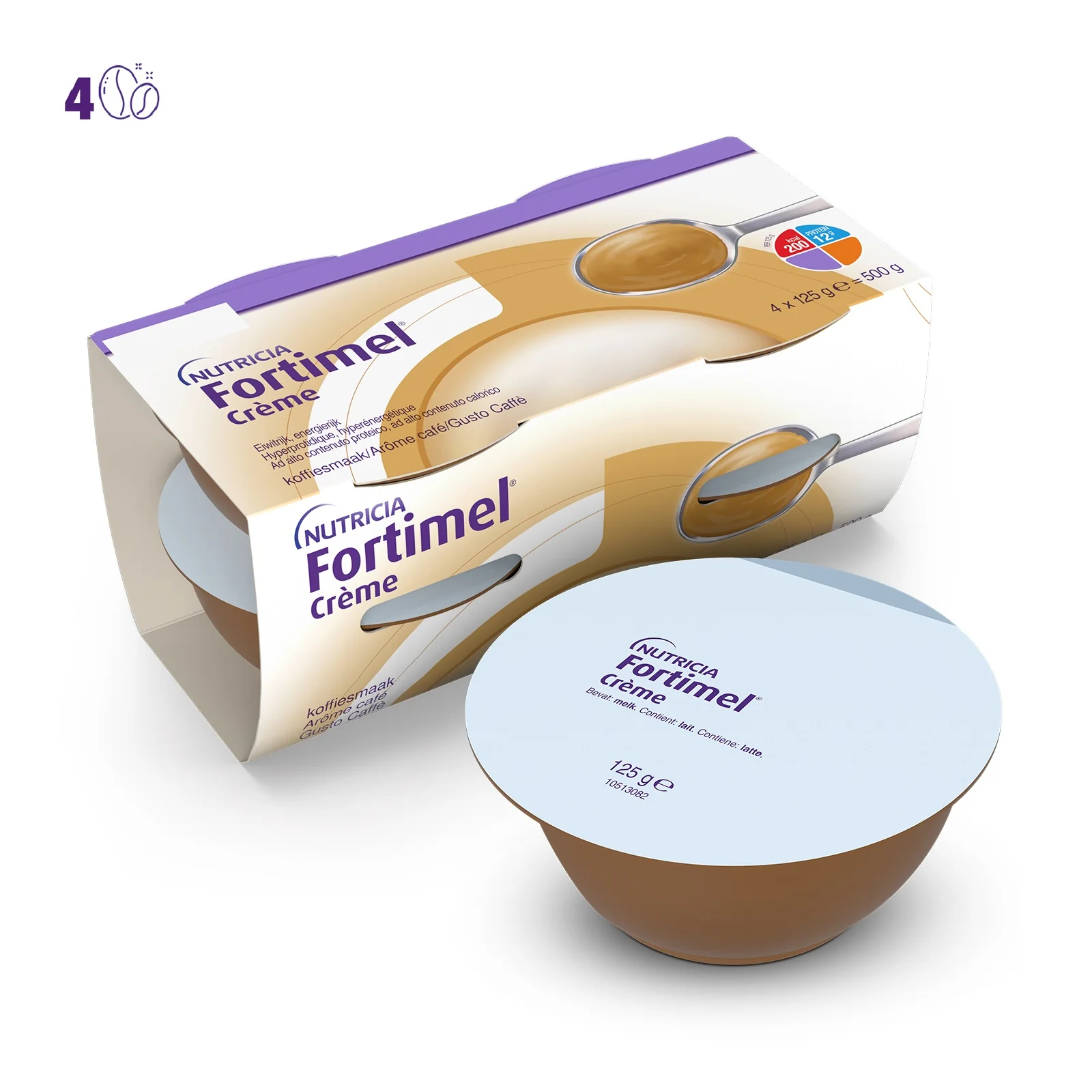 Fortimel Creme Caffè 4 Pezzi 125 g Prodotto per la Malnutrizione