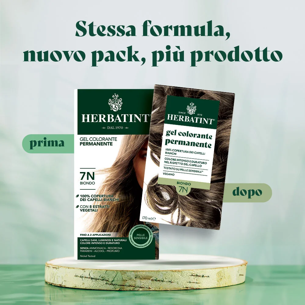 Herbatint Gel Colorante Permanente 7N Biondo 170 Ml Colore Intenso e Duraturo