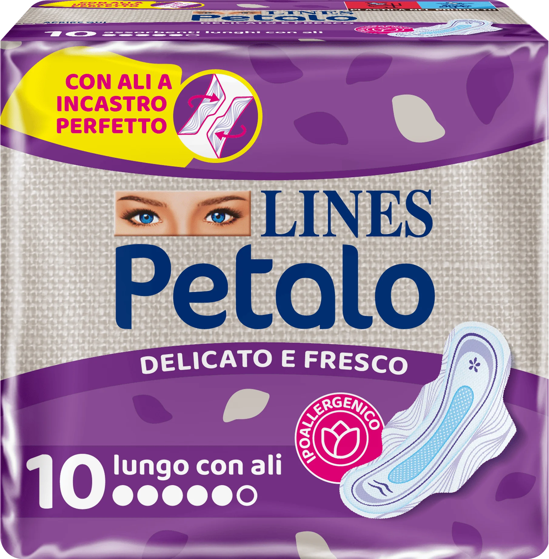 Lines Petalo Blu Assorbente Extra Lungo Con Ali 10 Pezzi