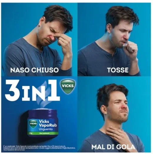 Vicks Vaporub Vasetto da 100 g Per Raffreddore, Mal Di Gola, Tosse E Naso Chiuso