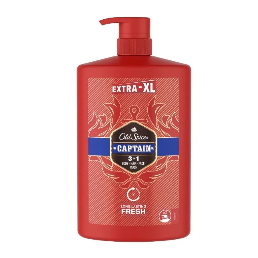 Old Spice Shower Gel&Shampoo Captain 1L Per capelli viso e corpo