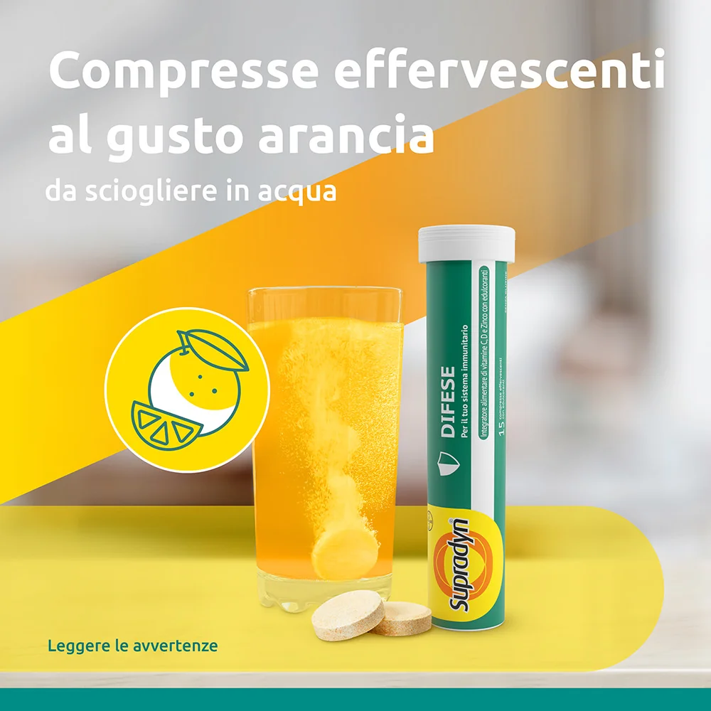 Supradyn Difese Integratore 15 Compresse Effervescenti Vitamina C D e Zinco