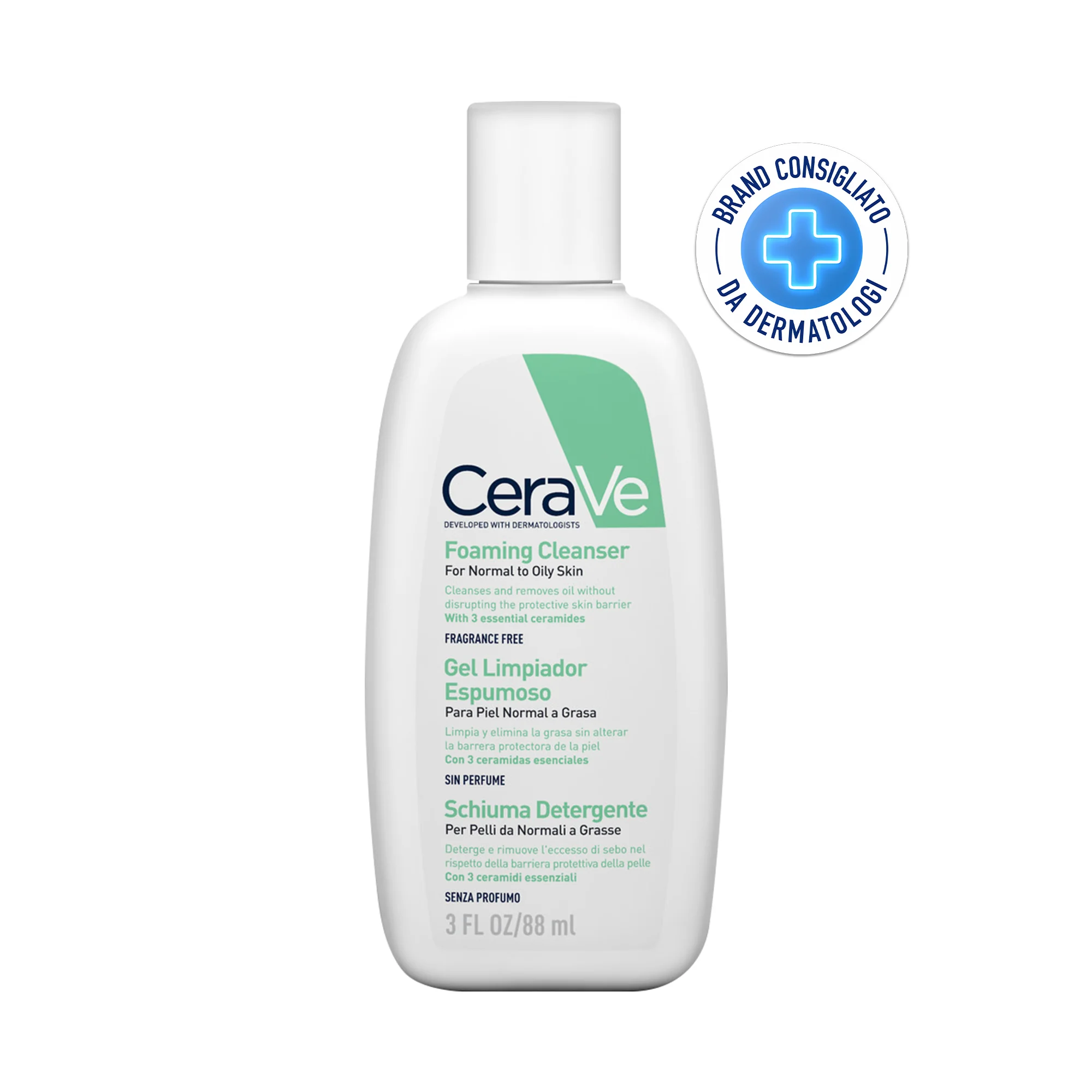 Cerave Schiuma Detergente Viso 88 Ml Pelle da normale a grassa