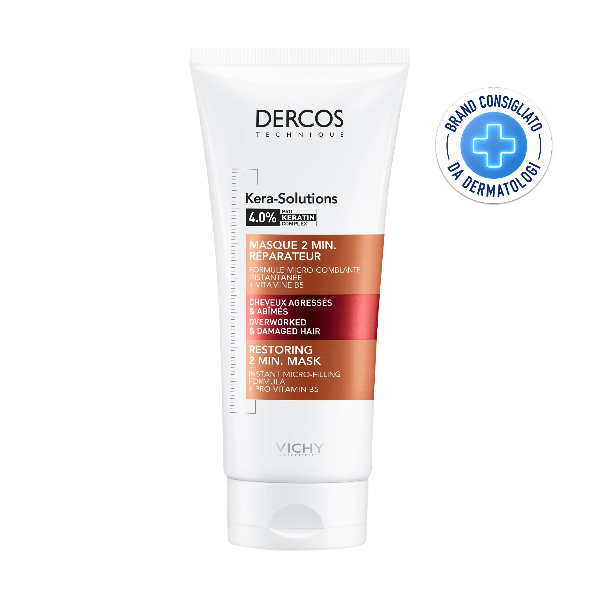 Vichy Dercos Kera-Solutions Maschera Riparatrice 200 ml Capelli Secchi