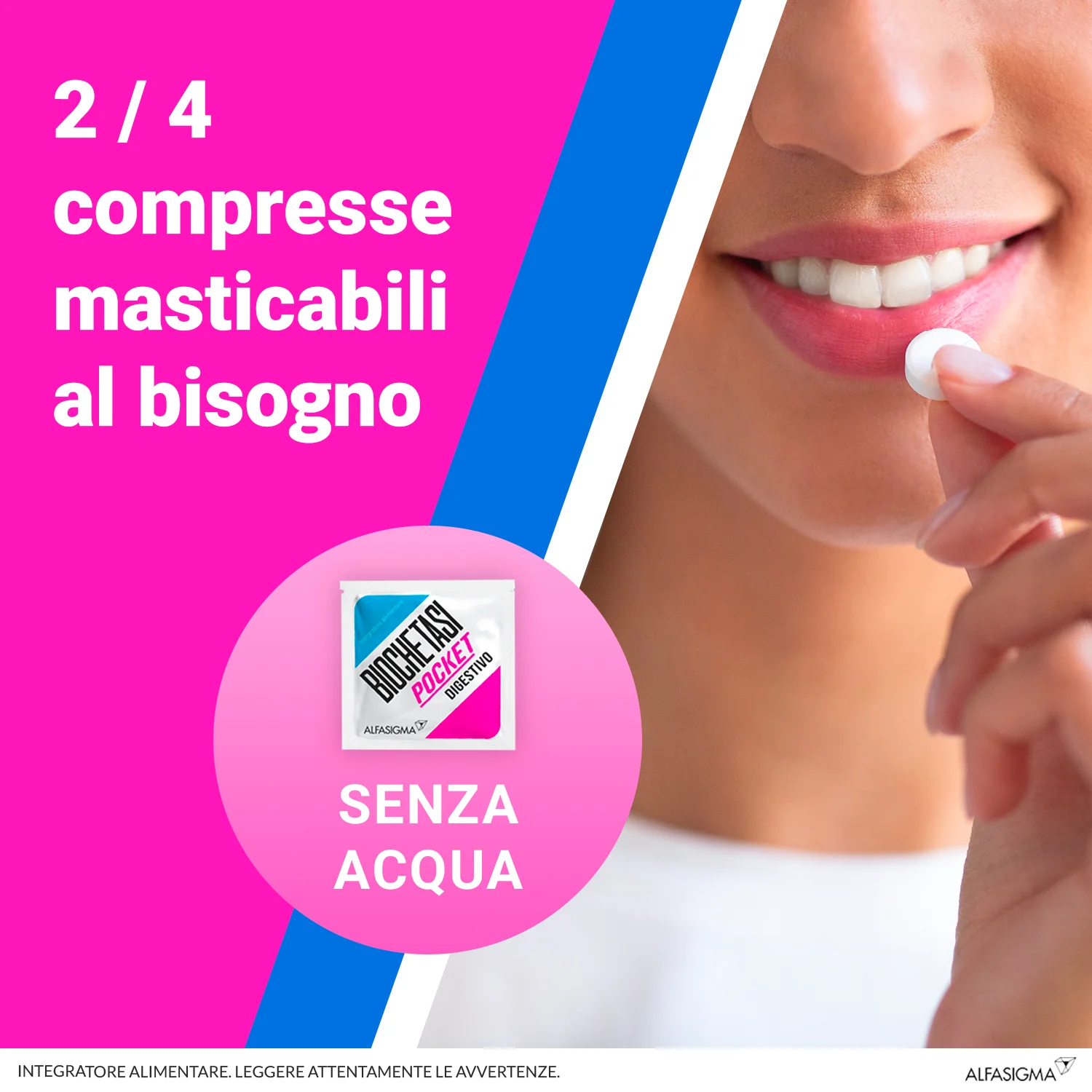 Biochetasi Pocket 18 Compresse Masticabili Integratore per Digestione