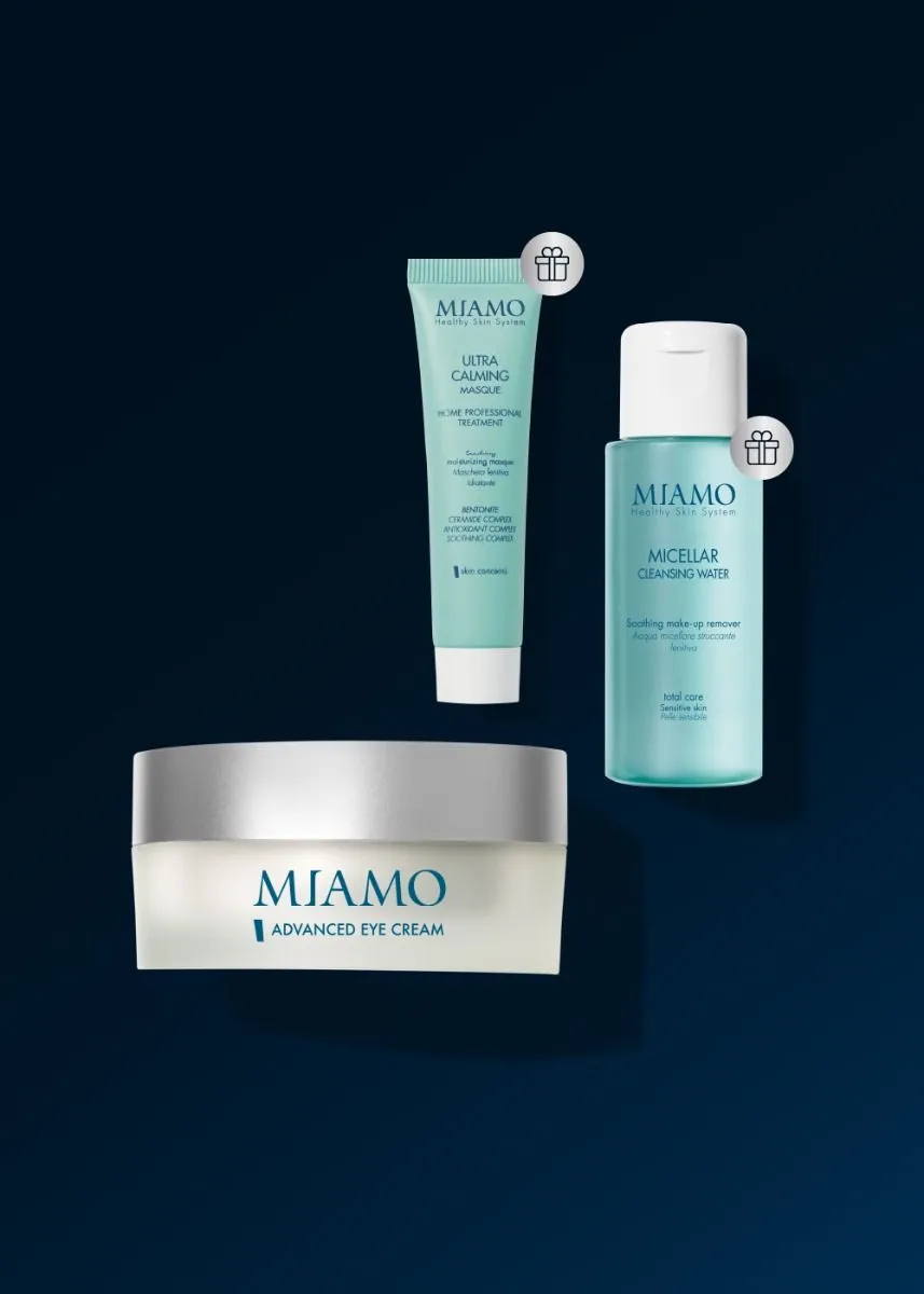 Miamo Cofanetto Xmas 2023 - Advanced Eye Cream MICELLAR CLEANSING WATER 50 ml - ADVANCED EYE CREAM 15 ml -ULTRA CALMING MASQUE 10 ml