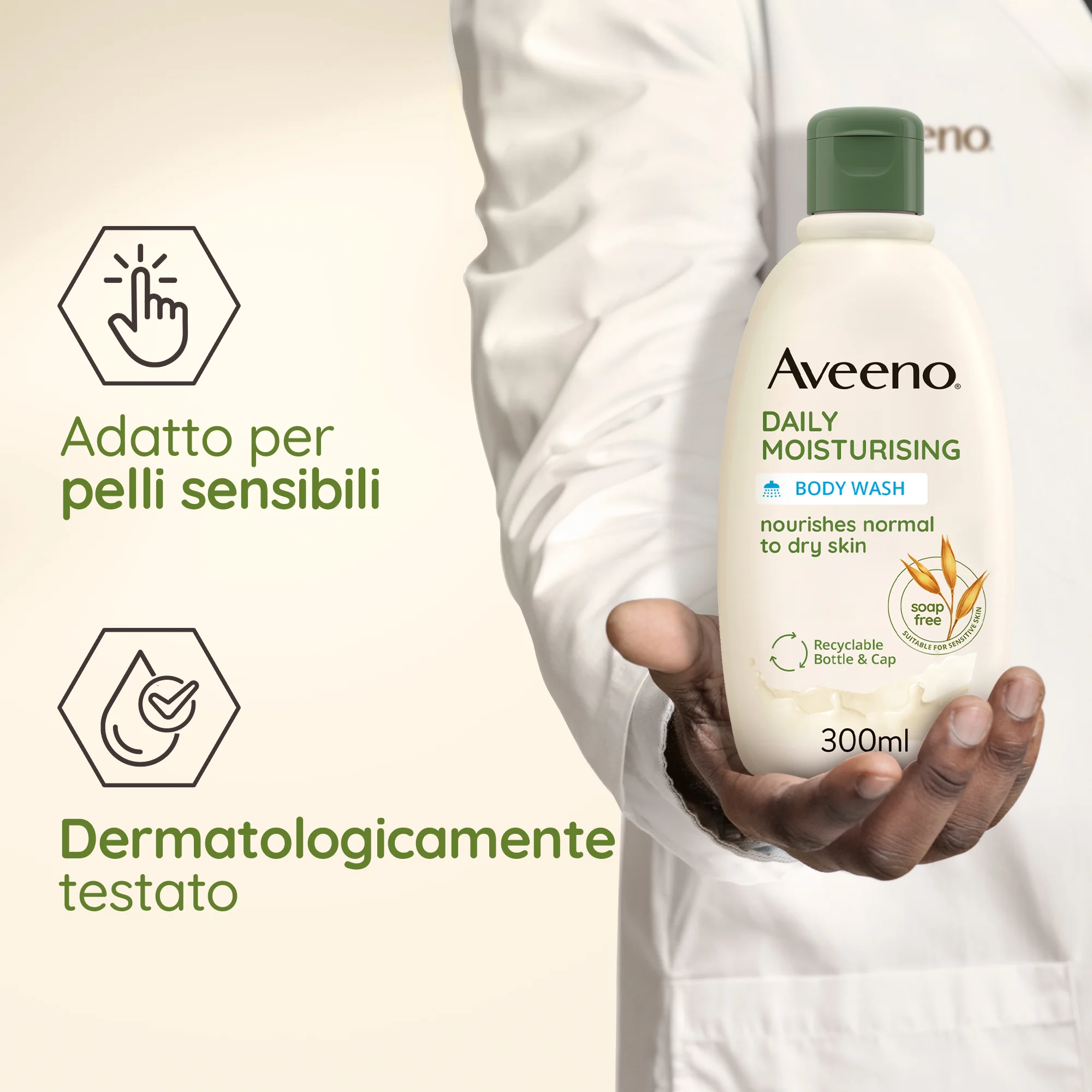 Aveeno Bagno Doccia 300 Ml Deterge Delicatamente