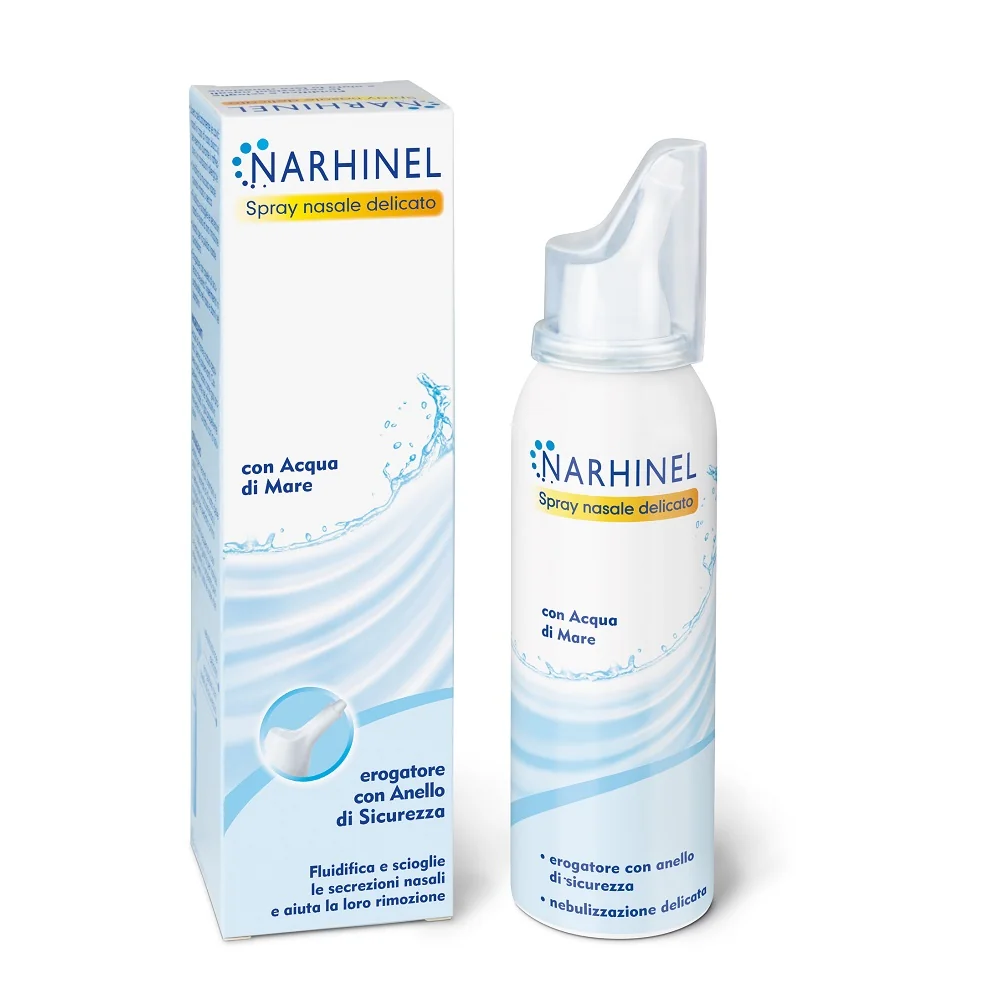 Narhinel Spray Nasale Delicato 100 ml Soluzione Isotonica di Acqua di Mare