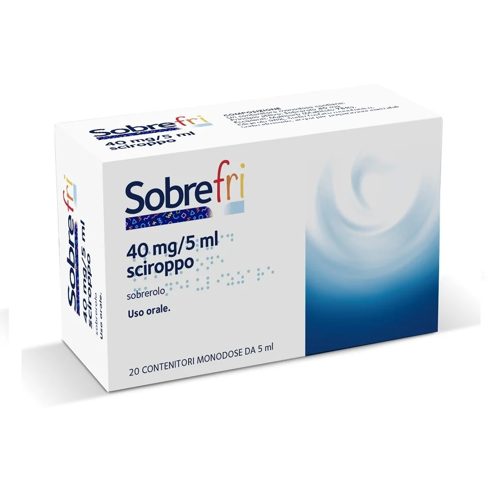 Sobrefri Sciroppo Mucolitico Tosse Grassa 2 Anni+ 20 Flaconcini 40 Mg/5 Ml SENZA ZUCCHERO