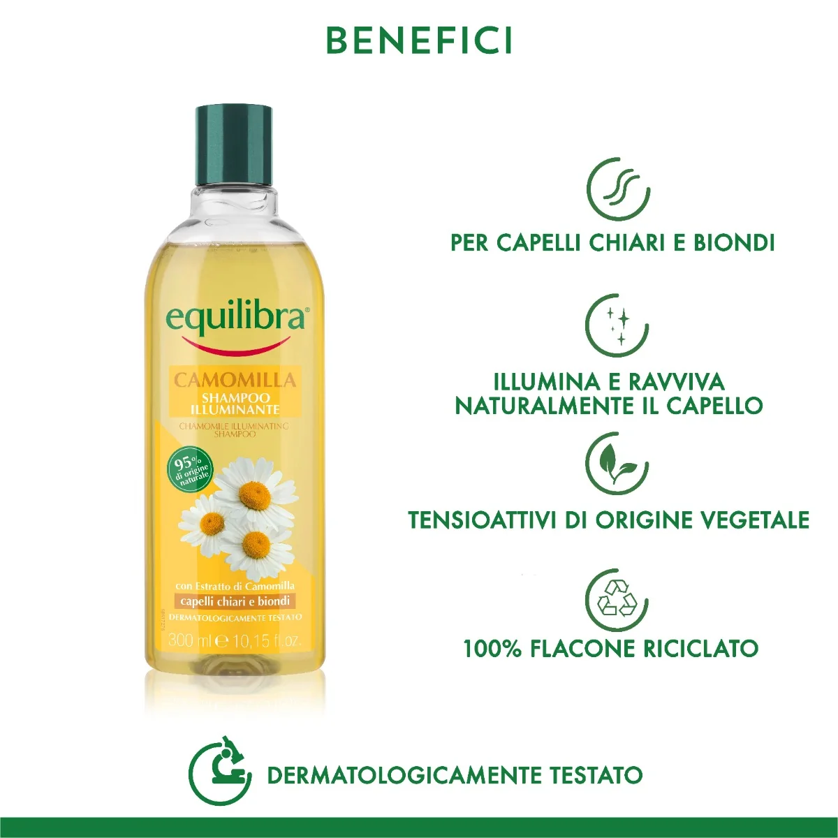 Equilibra Shampoo Illuminante Camoilla 300 Ml Dermatologicamente Testato
