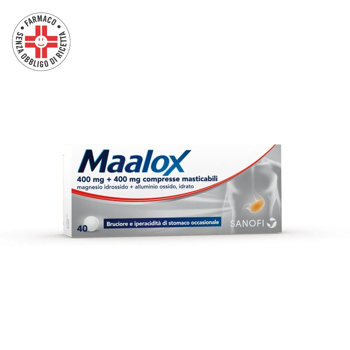 Maalox 40 Compresse Masticabili 400 mg+400 mg