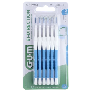 GUM Bi-Direction Scovolino Interdentale 0,9 mm 6 pezzi Testina orientabile 2 in 1