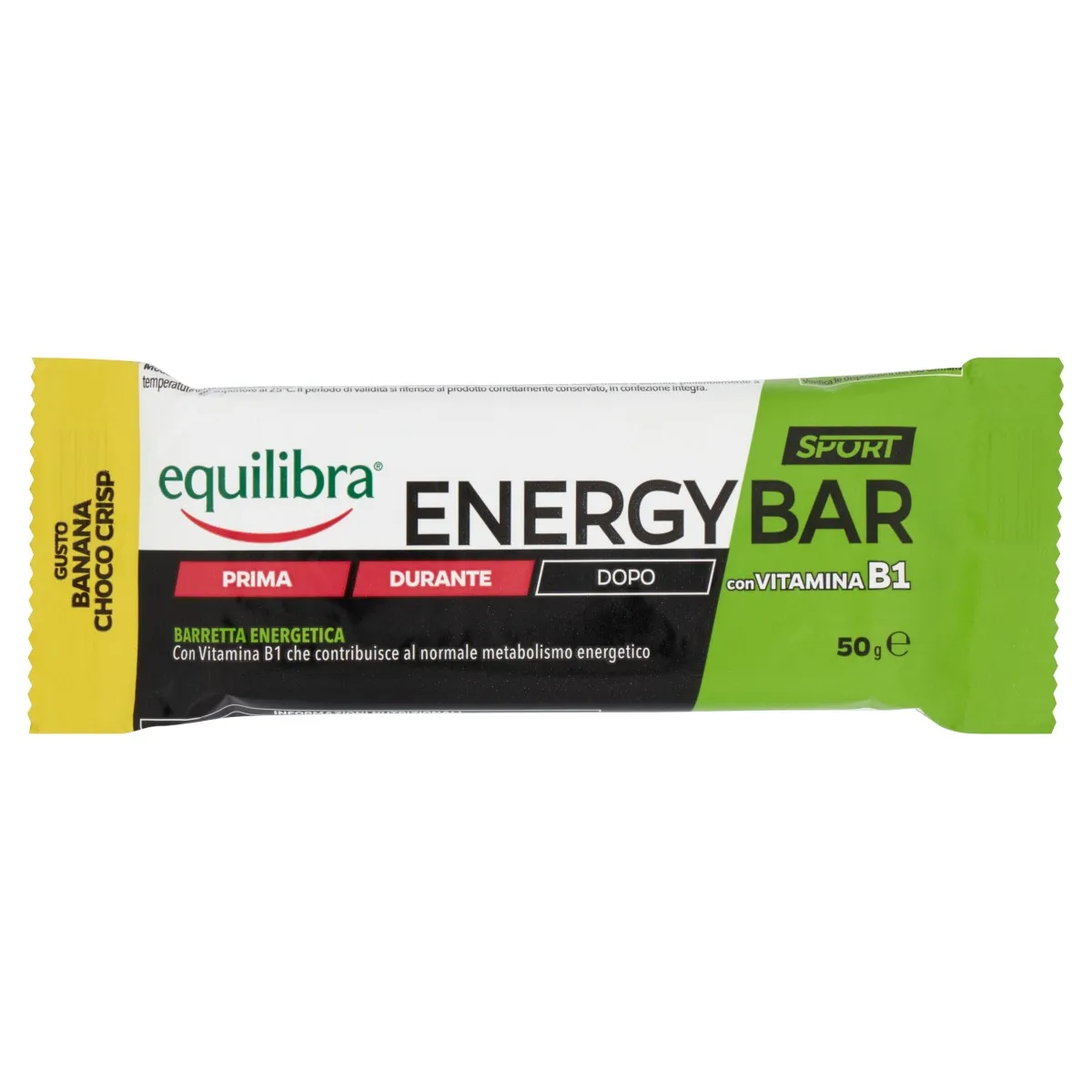 Equilibra Energy Bar Banana&Choco Crisp 50 G Energia Durante lo Sport