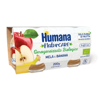 Humana Omogeneizzato Mela Banana 2x100 g Agricoltura biologica