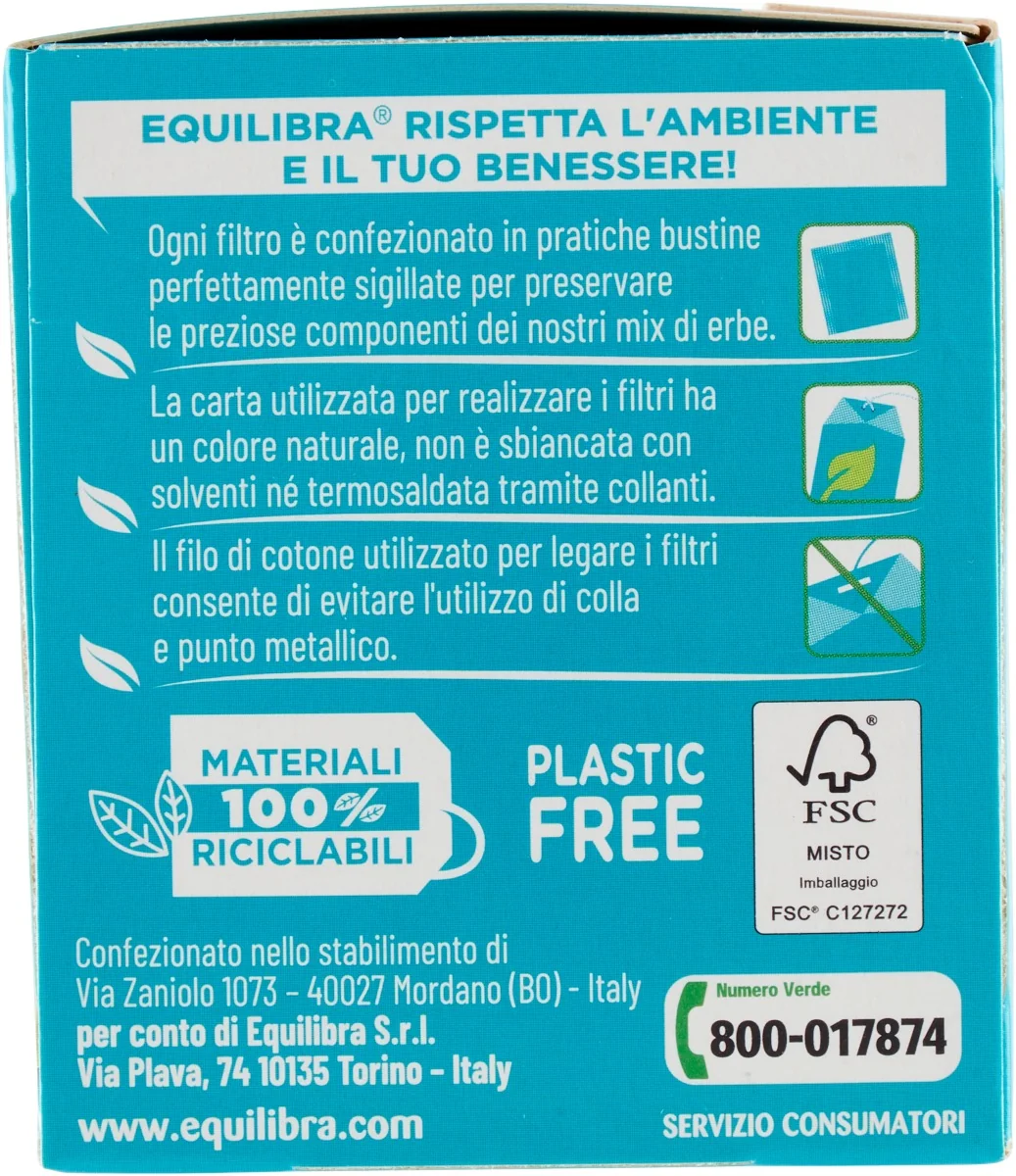 Equilibra Tisana Detox 15 Filtri Aloe, Bardana, Ortica, Betulla, Tarassaco
