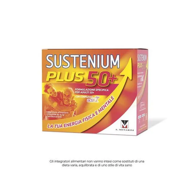 Sustenium Plus 50+ Integratore Per Energia Fisica e Mentale 16 Bustine 