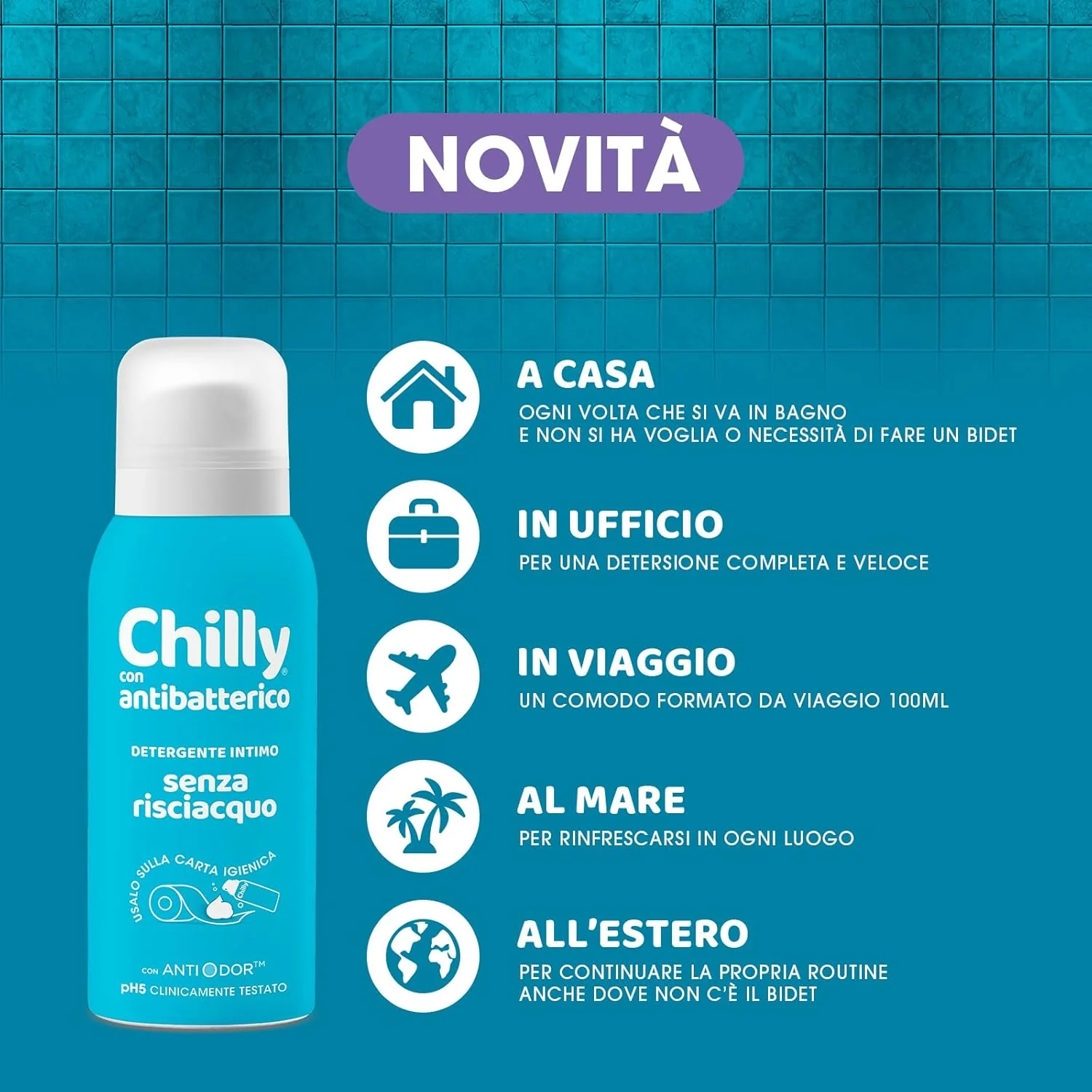 Chilly Detergente No Rinse Antibatterico 100 ml Purificante
