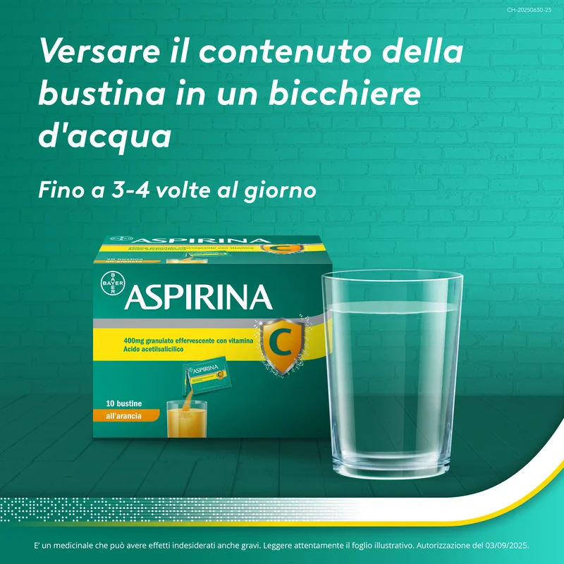 Aspirina C 10 Bustine Raffreddore Febbre e Influenza