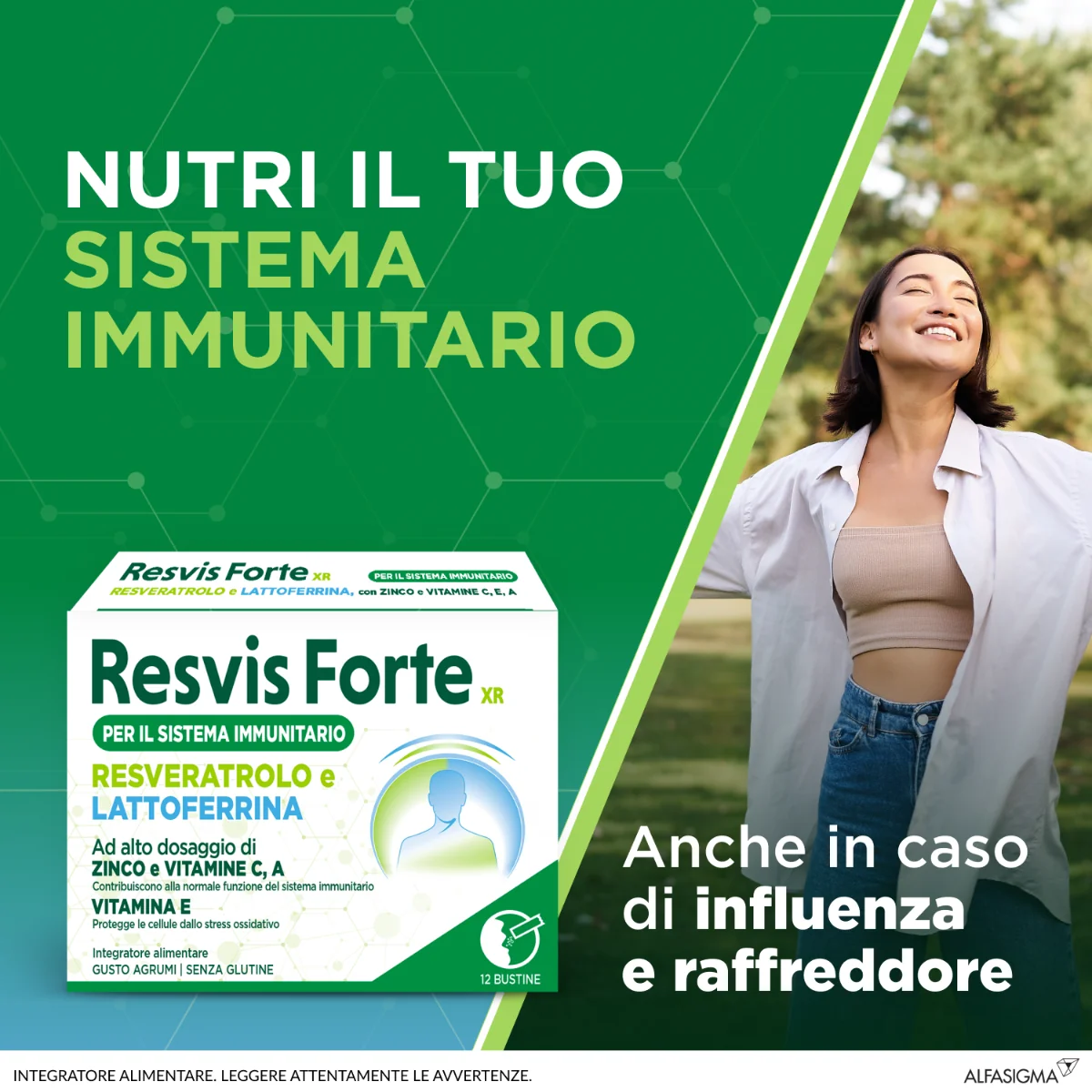 Resvis Forte XR 12 Bustine Integratore per Difese Immunitarie