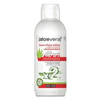 Zuccari Aloevera 2 Succo + Antiossidanti 1000 ml Azione Depurativa e Digestiva