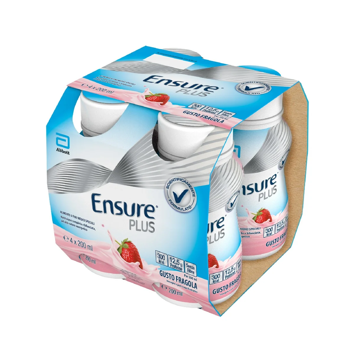 Abbott Ensure Plus Fragola 4x200ml Integratore Ipercalorico