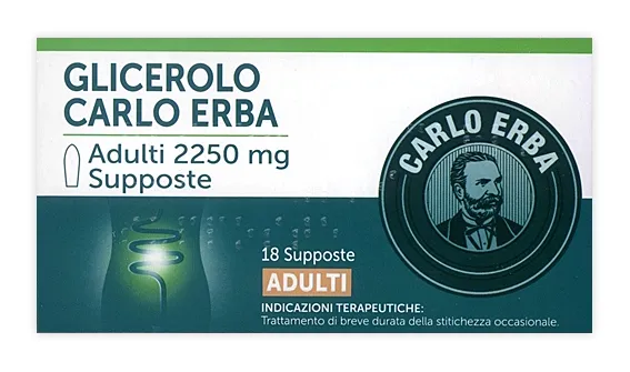 Glicerolo Carlo Erba 2500 mg 18 Supposte