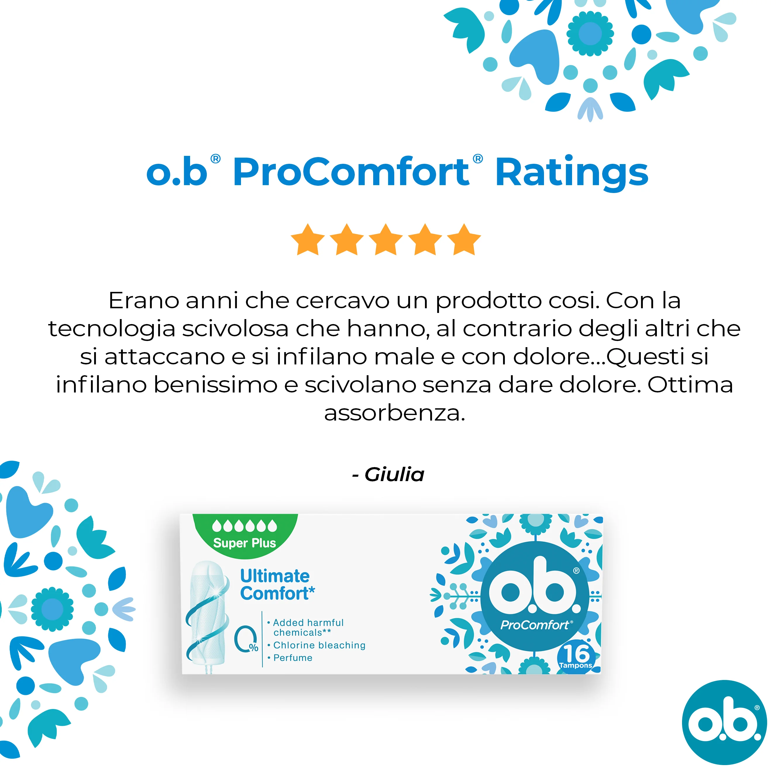 O.B. ProComfort Super Plus 16 Assorbenti Interni Libertà Movimento