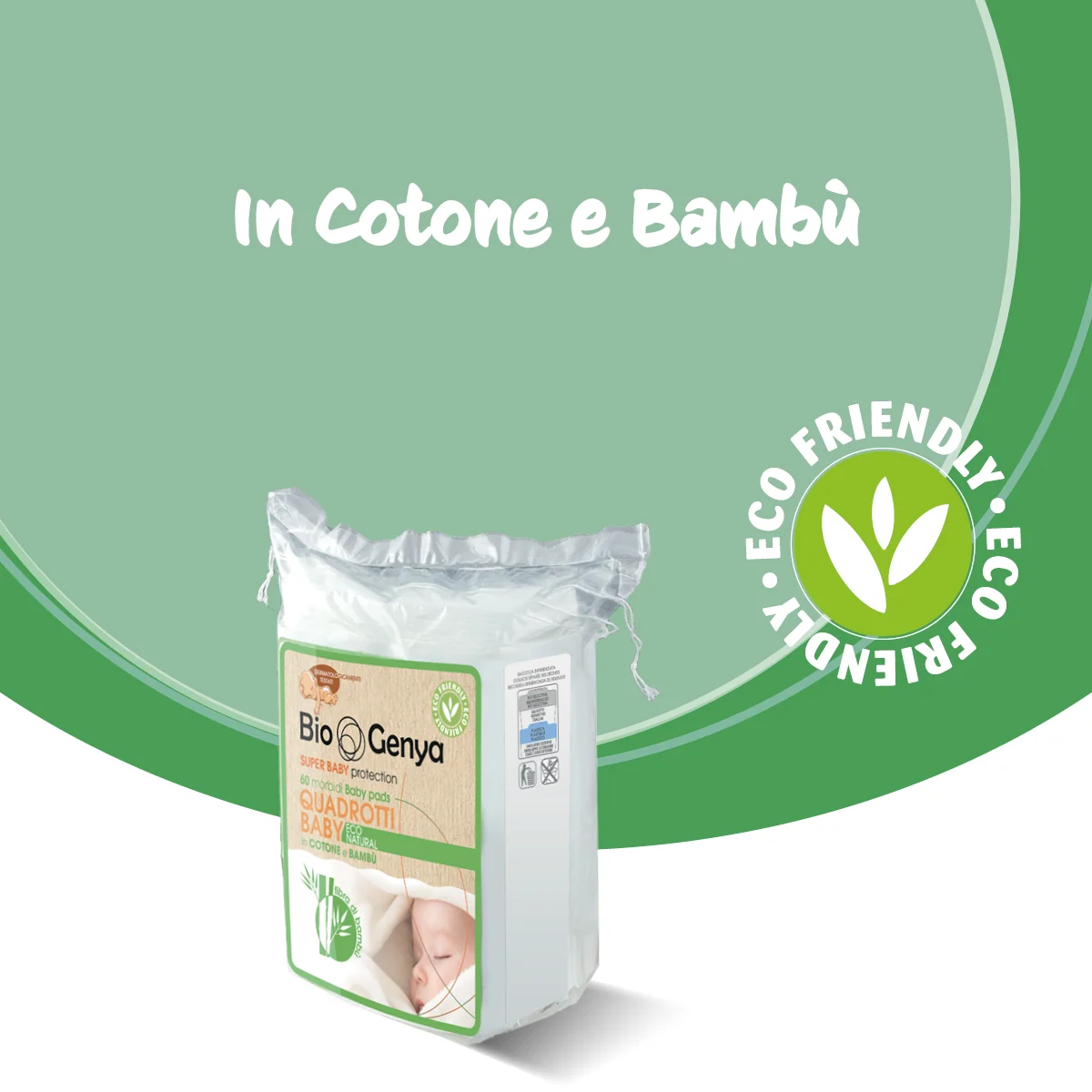 Biogenya Baby Quadrotto Bamboo 60 Pezzi