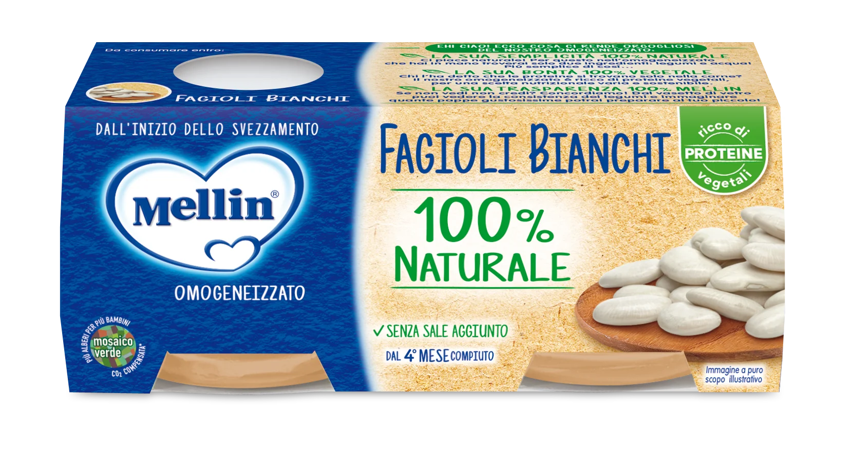 Mellin Omogenizzato Fagioli Bi 2X80 G