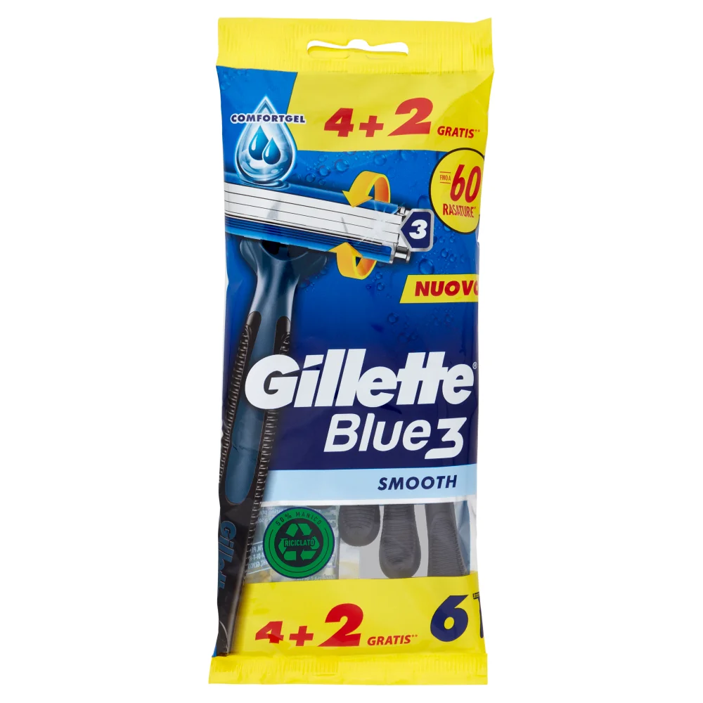 Gillette Gillette Blue 3 Usa&Getta 4+2 Pz Rasoio Monouso con Striscia Lubrificante