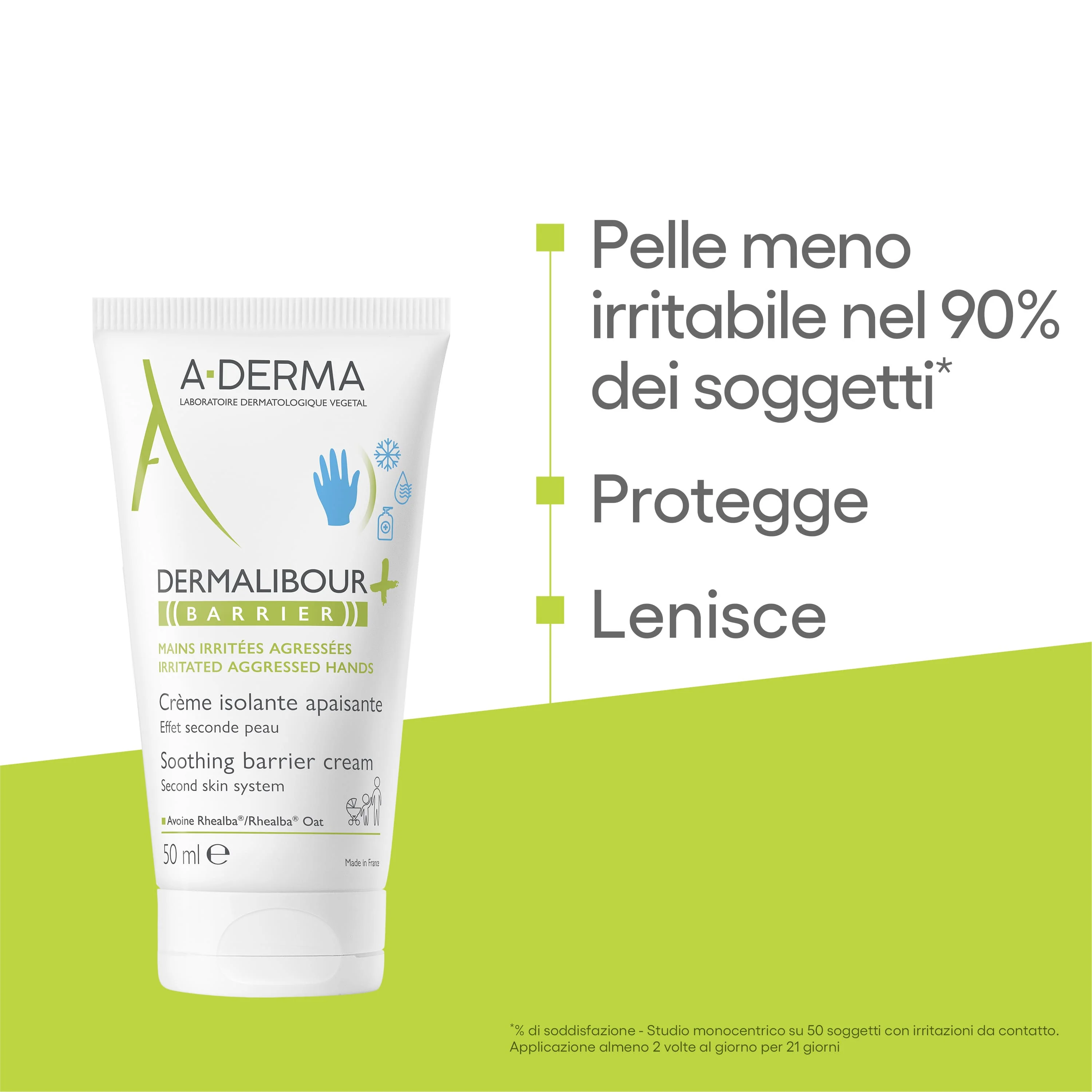 A-Derma Dermalibour + Barrier Crema isolante lenitiva 50 ml Pelle irritabile e fragilizzata