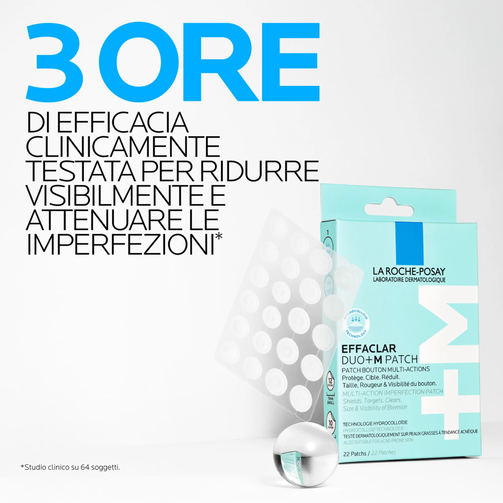 La Roche Posay Effaclar Duo+M Unspot Patches 22 Pezzi Trattamento Invisibile Anti Imperfezioni