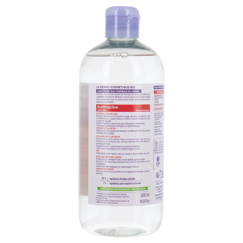 Jonzac Acqua Micellare Anti Eta' Sublimactive 500 Ml Tutti i Tipi di Pelle
